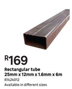 Rectangular Tube 25 mm x 12 mm x 1.6 mm x 6 m