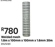 Welded Mesh 1.8 m x 100 mm x 100 mm x 1.6 mm x 30 m