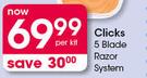 Clicks 5 Blade Razor System-Per Kit
