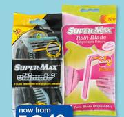 Super Max 4 Pack Disposable Razors For Women Ultimate 3-Per Pack 