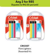 Cricket Flint Lighters Assorted-For Any 2 x 4's