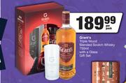Grant's Triple Wood Blended Scotch Whisky 750ml With A Glass Gift Set-Per Pack