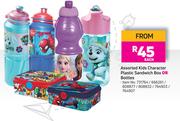 Assorted Kids Character Plastic Sandwich Box Or Bottles-Each