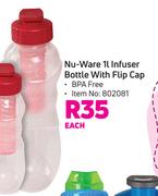 Nu-Ware Infuser Bottle With Flip Cap 1Ltr-Each