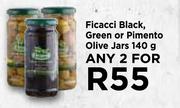 Ficacci Black Green Or Pimento Olive Jars-For Any 2 x 140g