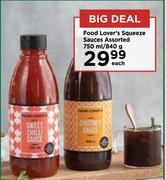 Food Lover's Squeeze Sauces Assorted-750m/840g Each