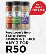 Food Lover's Herb & Spice Bottles Assorted-For Any 3 x 25g/140g