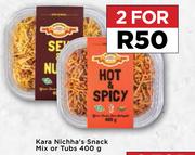 Kara Nichha's Snack Mix Or Tubs-For 2 x 400g