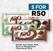 Nestle Aero Dark, Milk, Duet Or Peppermint Chocolates-For 5 x 40g