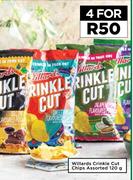 Willards Crinkle Cut Chips Assorted-For 4 x 120g