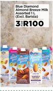 Blue Diamond Almond Breeze Milk Assorted-For 3 x 1L
