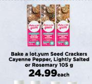 Bake A Lot.Yum Seed Crackers (Cayenne Pepper, Lightly Salted Or Rosemary)-105g Each