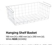 Hanging Shelf Basket (White)-190mm(h) x 490mm(w) x 290mm(d)