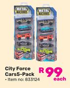 Metal Machine City Force Cars 5 Pack (833124)-Each