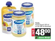 Purity Puree Pouch 150ml Or Jar 200ml Assorted-For 3