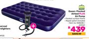 Campmaster Queen Flocked Airbed Plus Air Pump