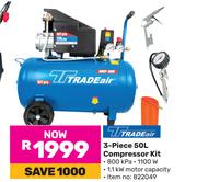 Tradeair 3 Piece 50L Compressor Kit