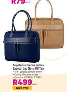Supa Nova Sienna Ladies Laptop Bag Navy Or Tan-Each