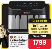 Milex 9L Dual Air Fryer MDA003