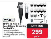 Wahl 23 Piece Hair & Beard Home Grooming Corded Kit 9243-7916