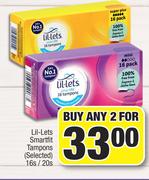 Lil-Lets Smartfit Tampons (Selected) 16's/20's Pack-For Any 2