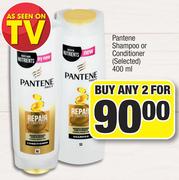 Pantene Shampoo Or Conditioner (Selected)-For Any 2 x 400ml