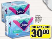 Libresse Maxi Pads With Wings (Selected) 7's/9's Pack-For Any 2