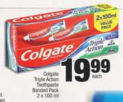 Colgate Triple Action Toothpaste Banded Pack-2 x 100ml