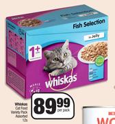 Whiskas Cat Food Variety Pack Assorted-12s Per Pack