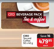 Ciro Tea & Coffee-50 x 40g Each