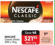 Nescafe Classic Sticks-200 x 1.8g