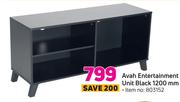 Avah Entertainment Unit Black 1200mm