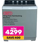 Defy 15Kg Twin Tub Washing Machine