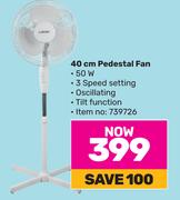 Logik 40cm Pedestal Fan 