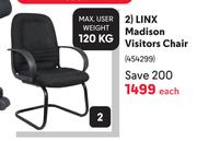 Linx Madison Visitors Chair-Each