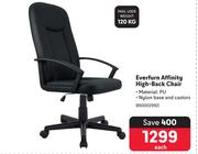 Everfurn Affinity High Back Chair-Each