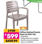 Gold Sun Clifton Slatted Plastic Chair A 1091-TA-For 2