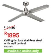 Ceiling Fan Luca Stainless Steel With Wall Control F123ABF4