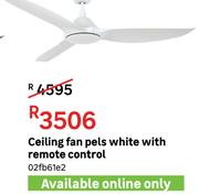 Ceiling Fan Pels White With Remote Control 02FB61E2
