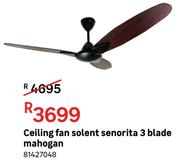 Ceiling Fan Solent Senorita 3 Blade Mahogan 81427048