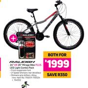 Raleigh 24" Or 26" Mirage Bike Plus LED Light Combo Pack-For Both