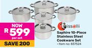 Tissolli Saphire 10 Piece Stainless Steel Cookware Set 837524