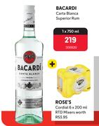 Bacardi Carta Blanca Superior Rum-750ml