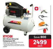 Ryobi 50L Direct Drive Air Compressor Kit KIT 201-Each