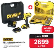 Dewalt 18V Li-Ion Impact Drill Kit DCD776S2A-Per Kit
