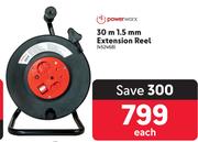 Powerworx 30m 1.5mm Extension Reel-Each