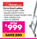 Tradequip 3.6m Dual Ladder