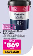 Simple Choice Washable Sheen Paint (White)-20Ltr
