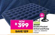 Camp Master Double Flocked Airbed And Pump