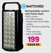 Switched Rechargeable Lantern With Power Bank